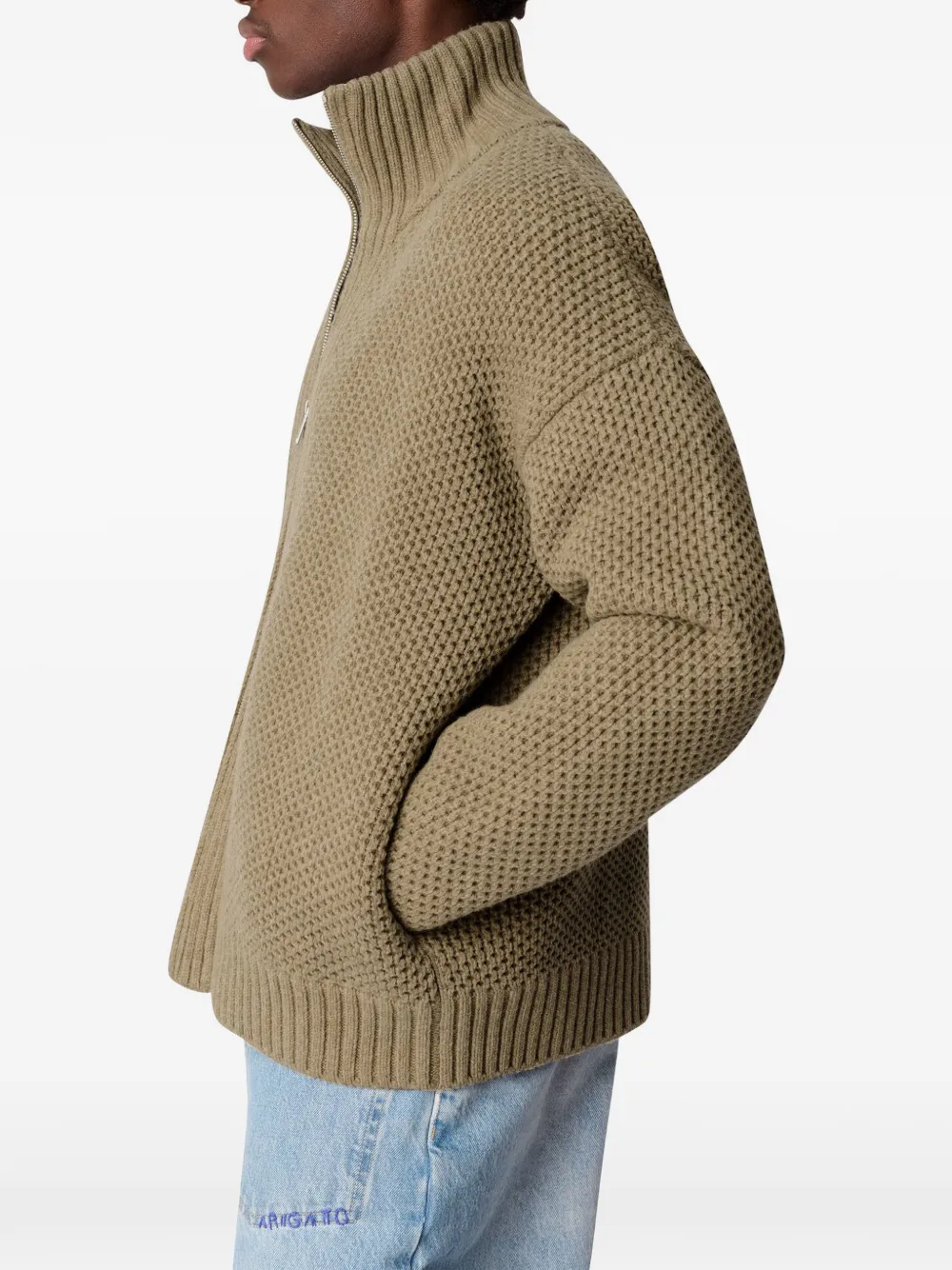 Axel Arigato Comb zip-up cardigan Beige