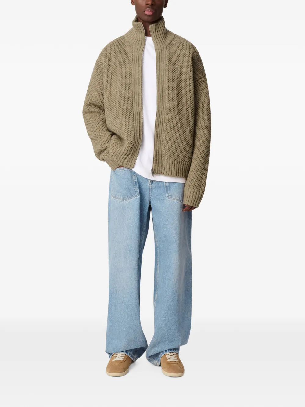 Axel Arigato Comb zip-up cardigan Beige