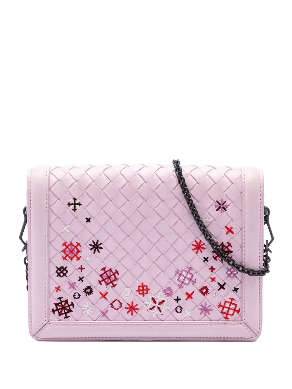 Bottega Veneta Pre-Owned 2012-2026 Nappa Intrecciato Meadow Flower Montebello crossbody bag - Rosa