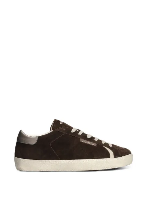 Ama Brand logo-patch suede low-top sneakers