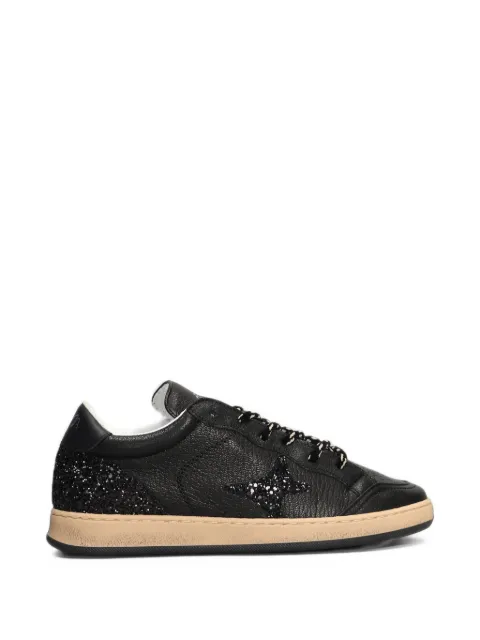 Ama Brand glitter-patch leather low-top sneakers