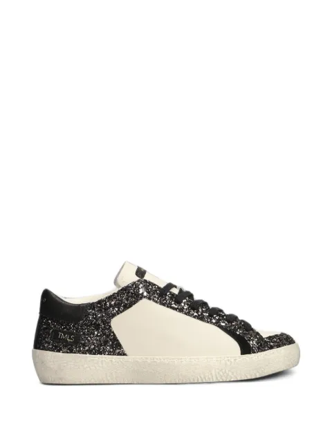 Ama Brand glitter-panelled leather sneakers