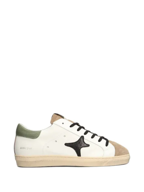 Ama Brand star-patch suede-panel sneakers