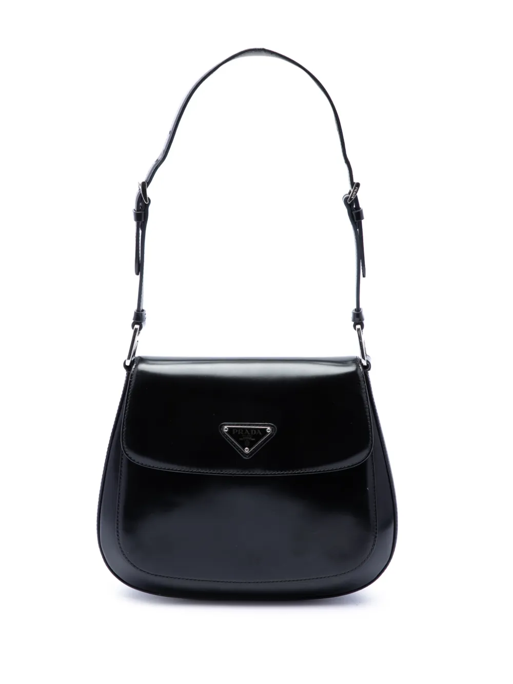 Prada Pre-Owned 2013-2026 Medium Spazzolato Leather Cleo Flap shoulder bag - Black