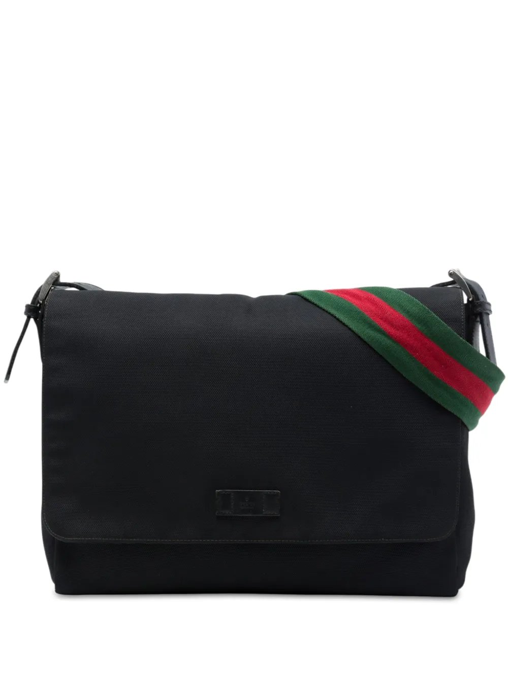 Gucci Pre-Owned sacoche Messenger Bag en toile Techno à bande Web à rabat (2016-2026) - Noir Gucci Pre-Owned sacoche Messenger Bag en toile Techno à bande Web à rabat (2016-2026) - Noir