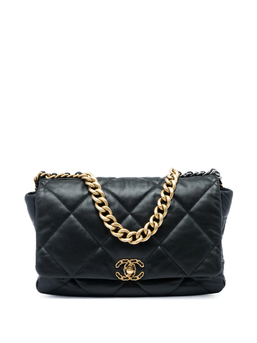 CHANEL Pre-Owned 2019 Maxi Lambskin 19 Flap satchel - Nero