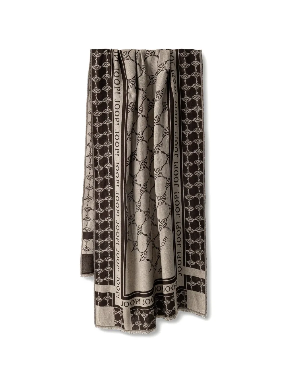 Joop! Cornflower-pattern fringed scarf - Nude