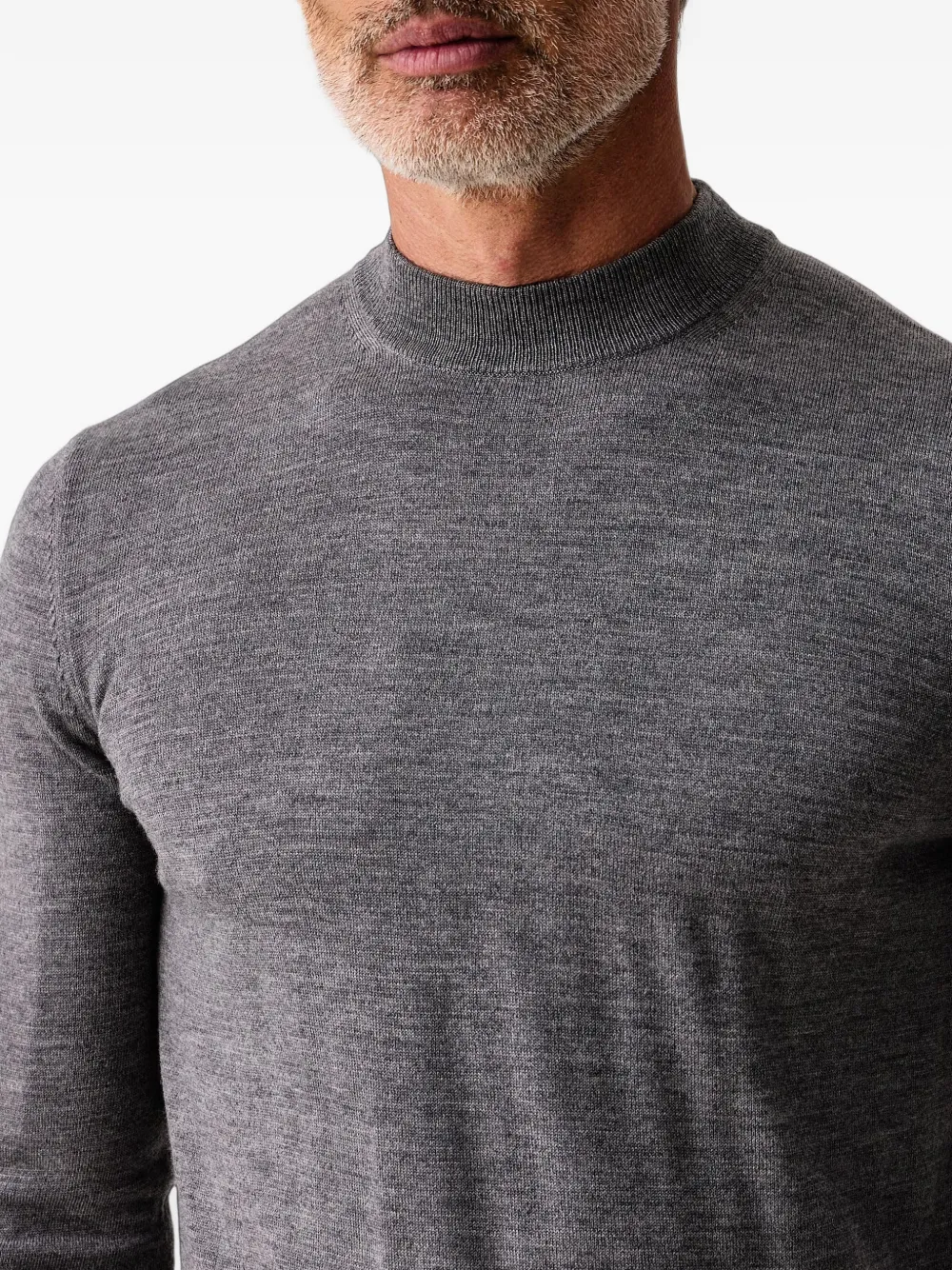 Joop! ribbed-trim crew-neck sweater Grijs