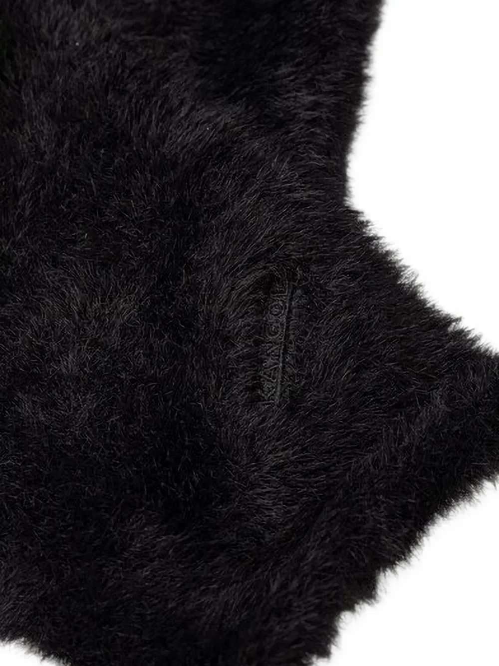 Kangol Muts van imitatiebont met striksluiting Zwart