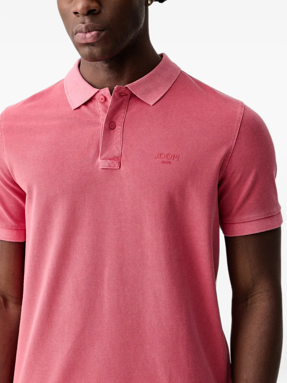 Joop! logo-embroidered polo shirt Roze