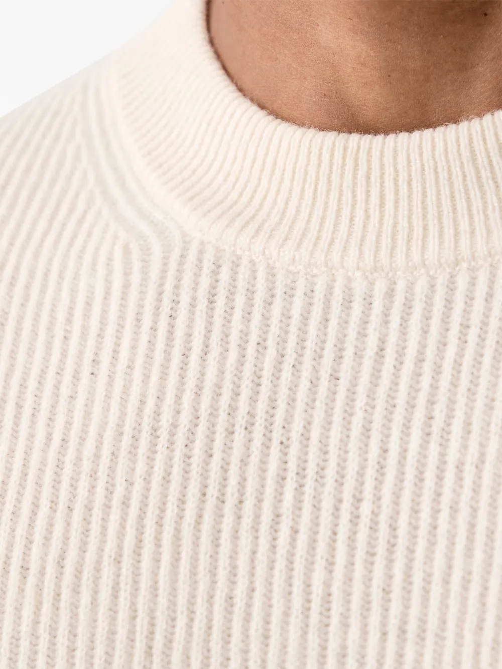 Les Deux ribbed-knit crew-neck wool sweater Beige