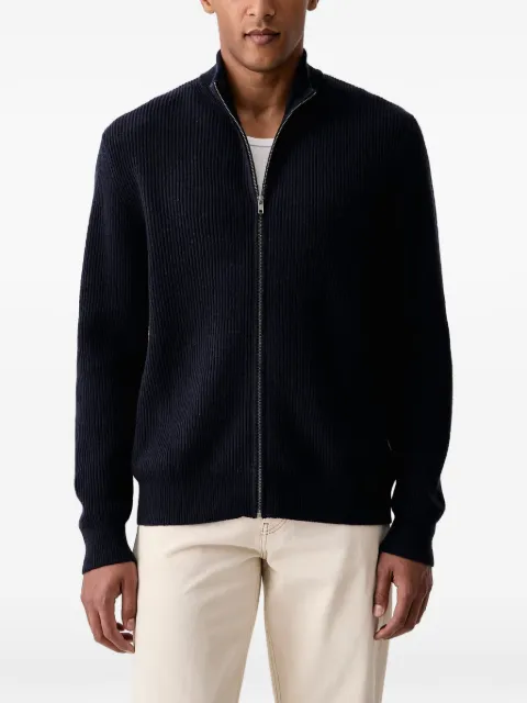 Les Deux ribbed-knit zip-up cardigan