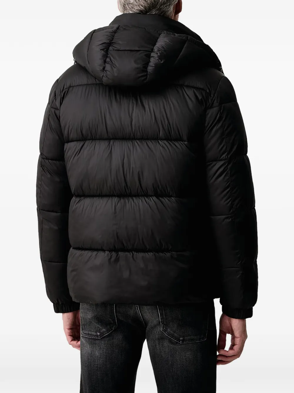 Joop! hooded quilted jacket Zwart