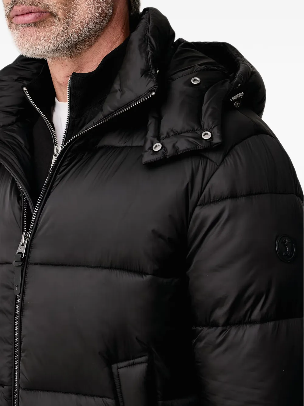 Joop! hooded quilted jacket Zwart