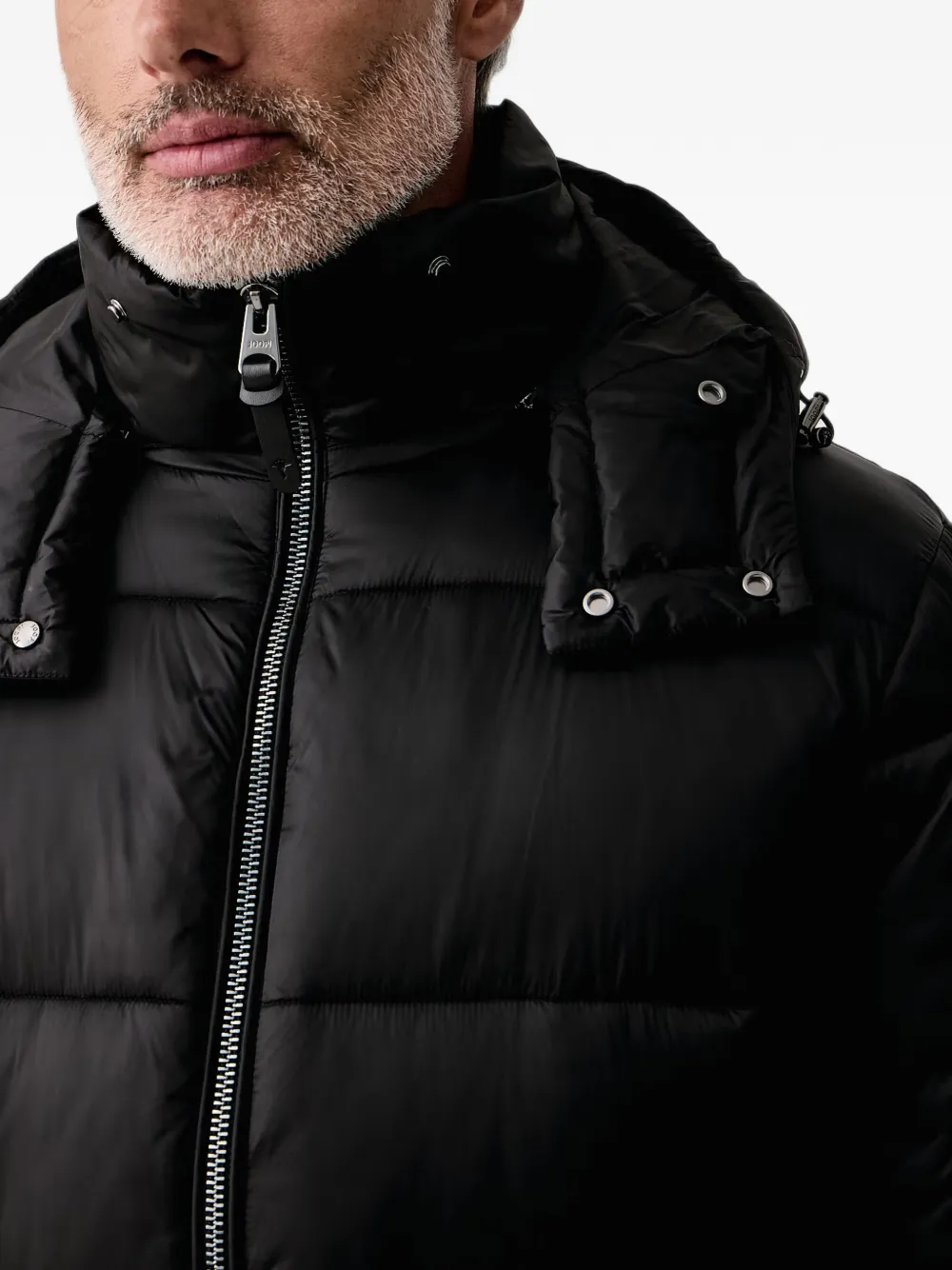 Joop! hooded quilted jacket Zwart
