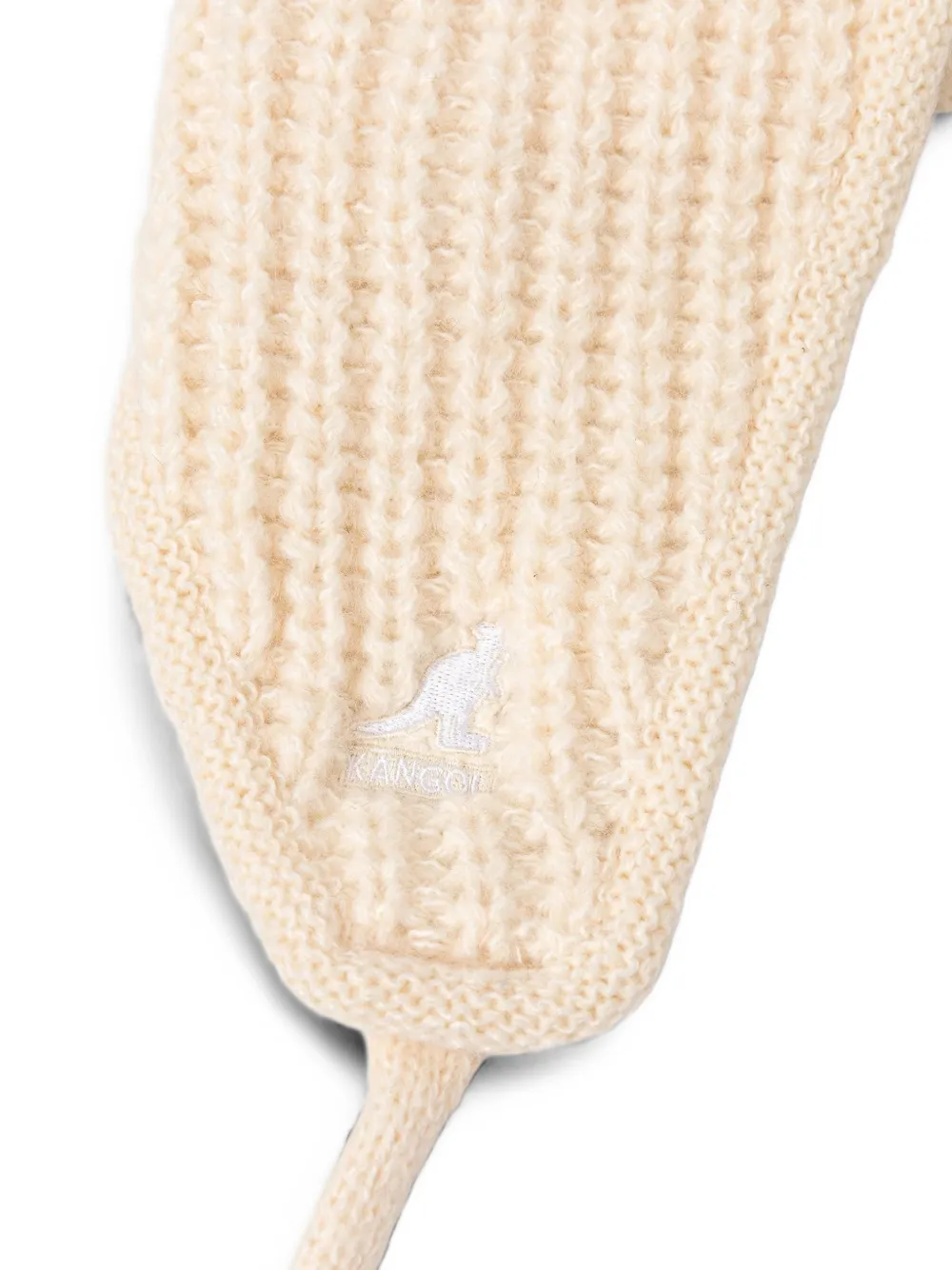 Kangol Ribgebreide muts met oorkleppen Wit