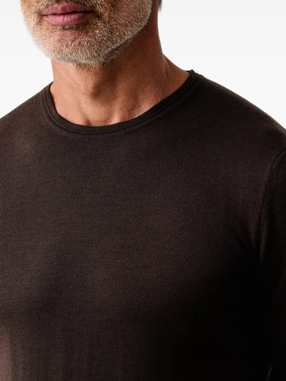 Joop! logo-plaque crew-neck sweater Bruin