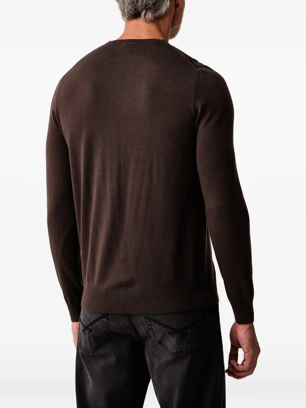 Joop! logo-plaque crew-neck sweater Bruin
