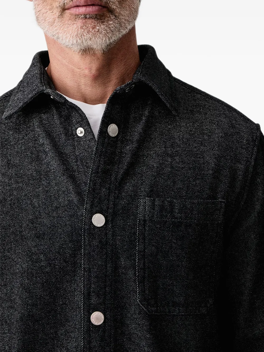 Joop! patterned-jacquard denim shirt Blauw