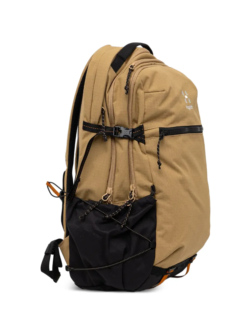Haglöfs Jarve Multi 28 rugzak met vlakken en logo-print Beige