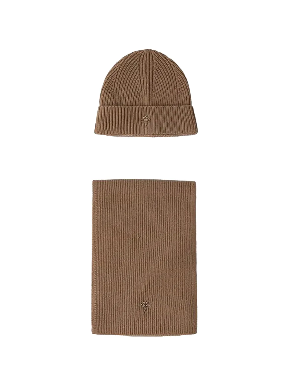 Joop! ribbed-knit beanie hat and scarf (set of two) Bruin