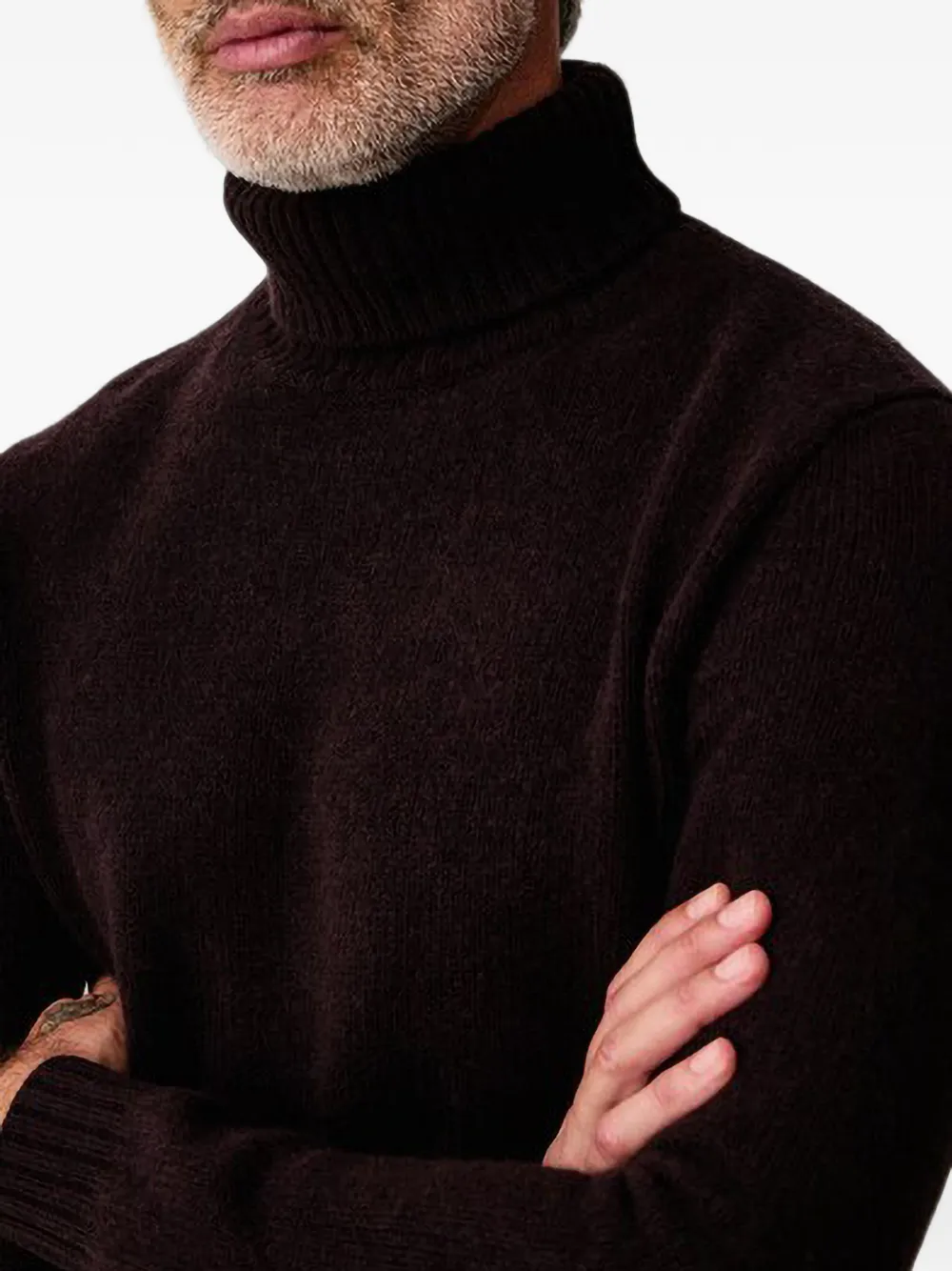 Joop! roll-neck ribbed-trim sweater Bruin