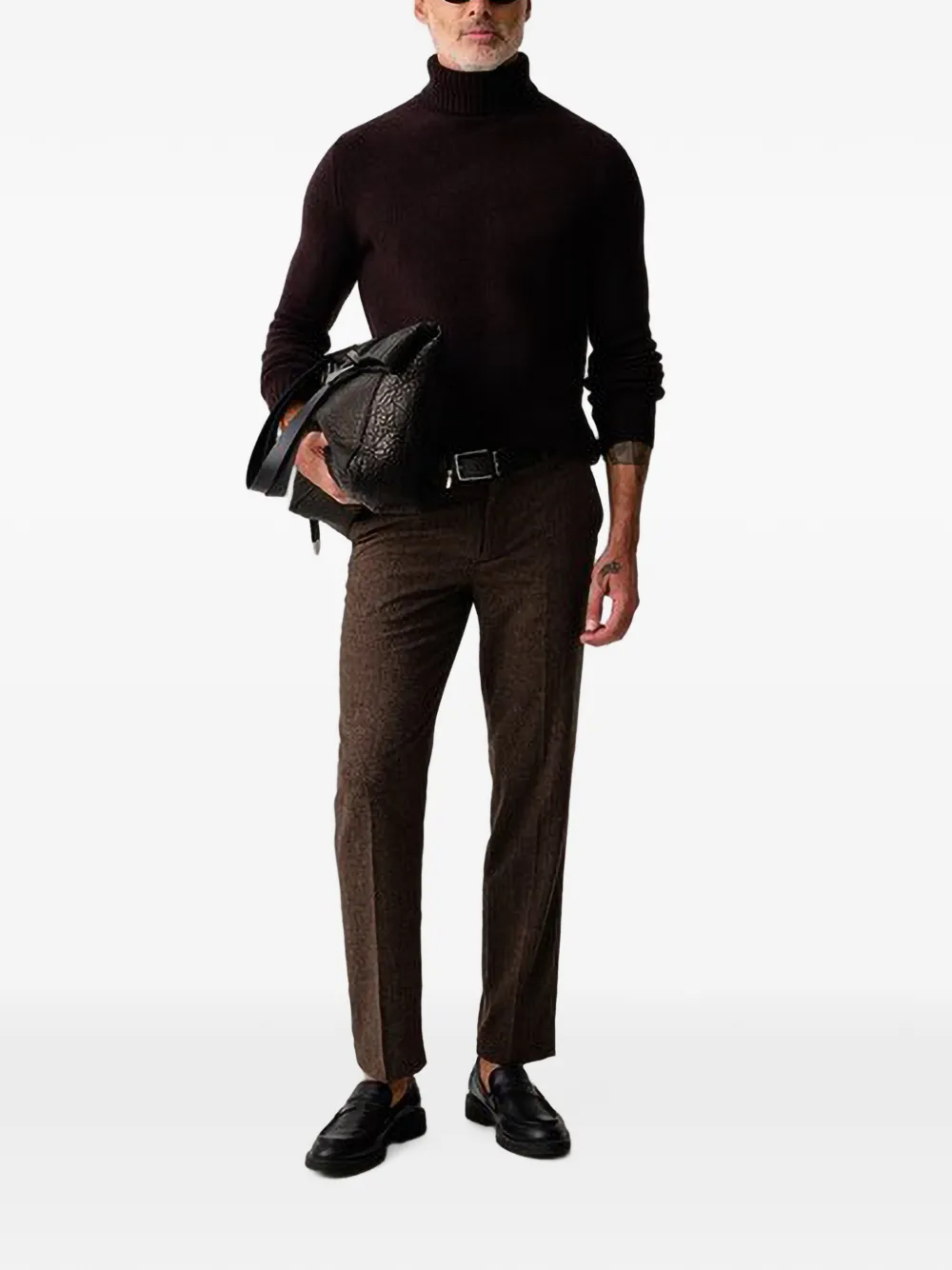 Joop! roll-neck ribbed-trim sweater Bruin