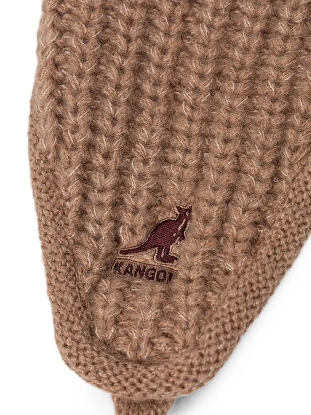 Kangol Ribgebreide muts met oorkleppen Beige