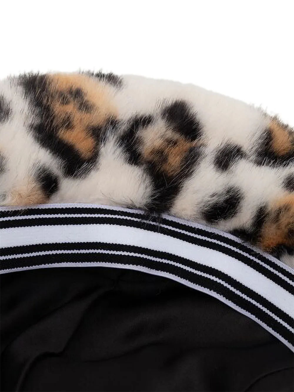 Kangol Vissershoed met luipaardprint en imitatiebont Beige
