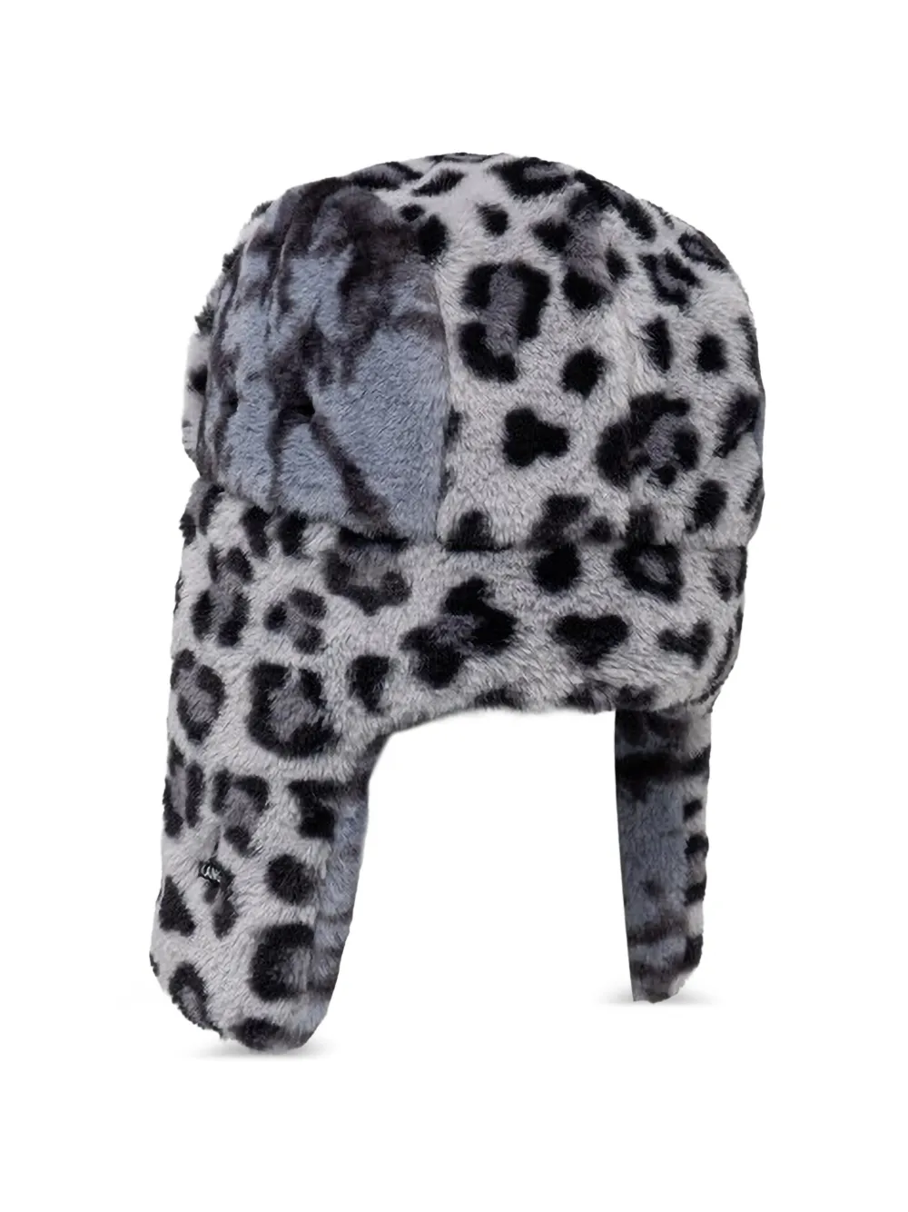 Kangol Muts met oorkleppen van imitatiebont en luipaard-print Grijs