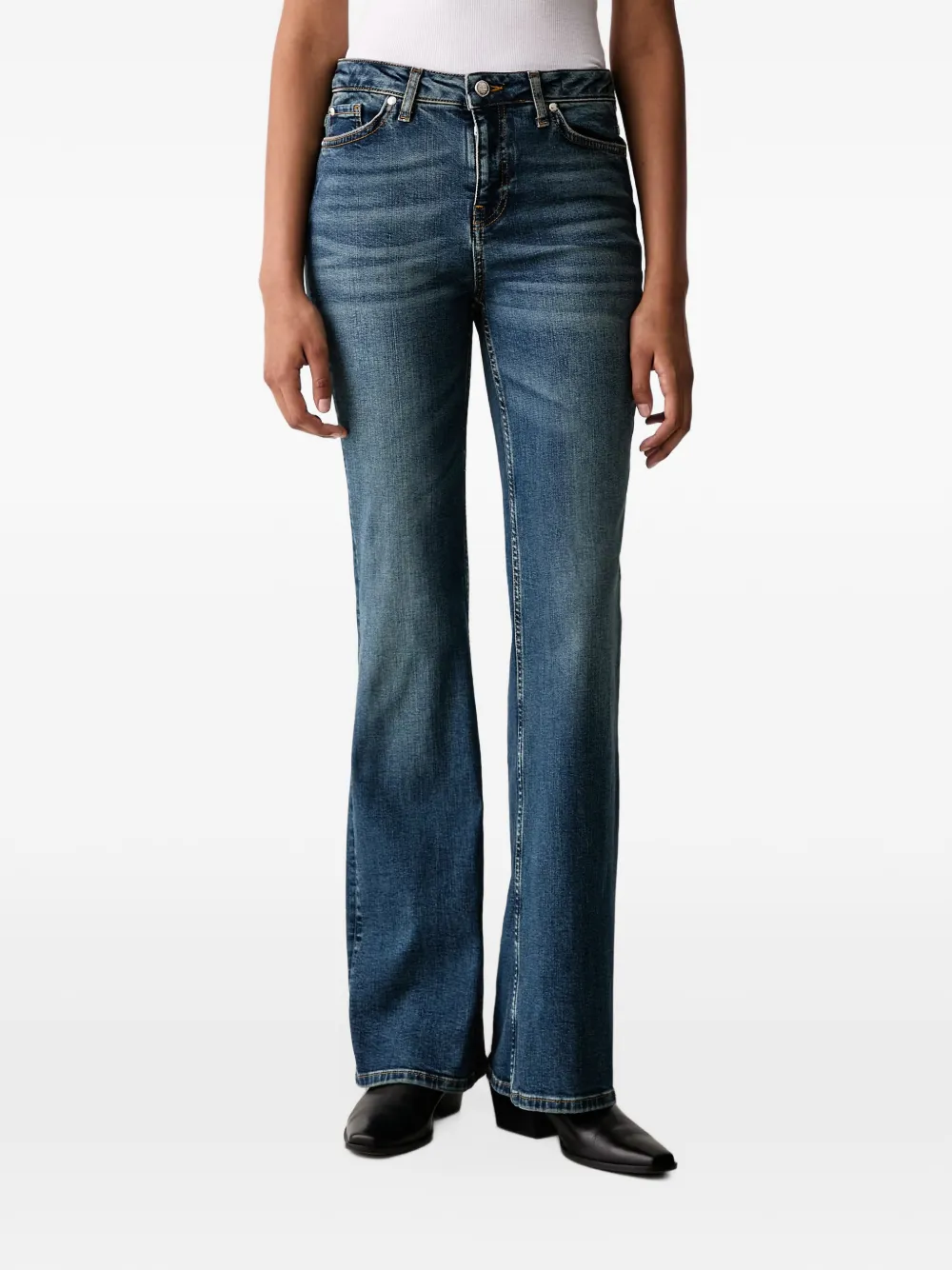 Joop! faded flared-leg jeans - Blau