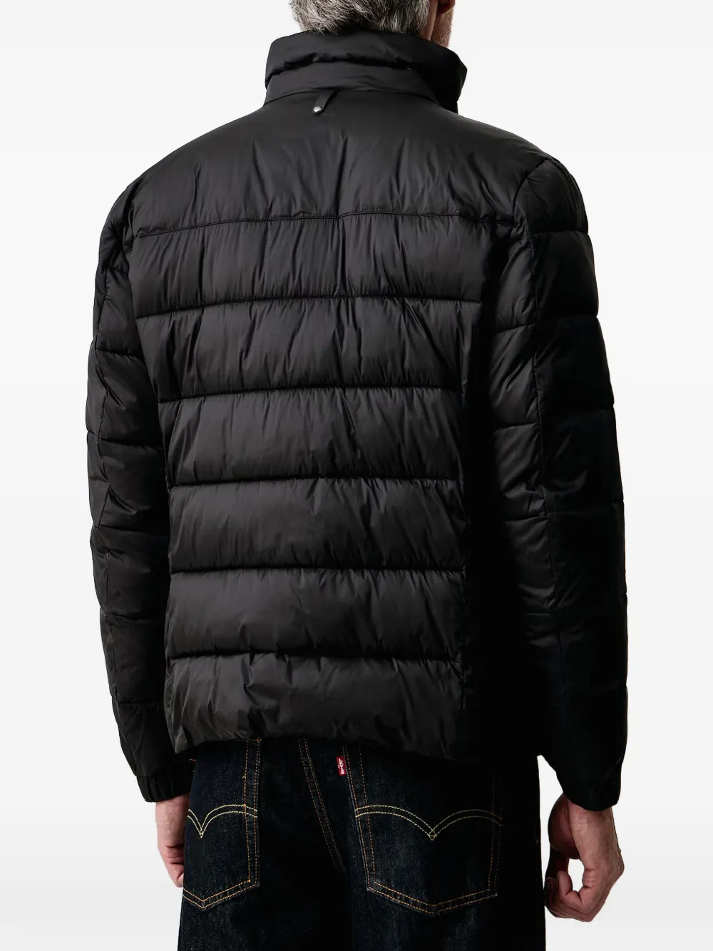 Joop! quilted zip-up jacket Zwart