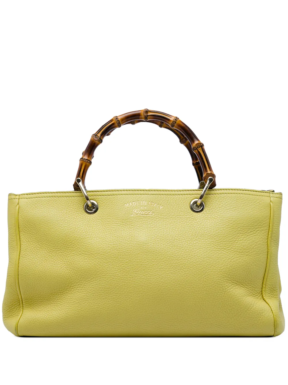 Gucci Pre-Owned 2016-2026 Medium Calfskin Bamboo Shopper satchel - Yellow
