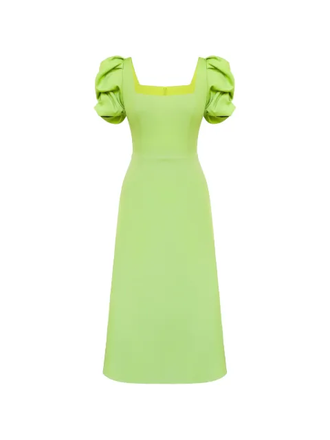 POST MERIDIEM vestido midi con cuello cuadrado