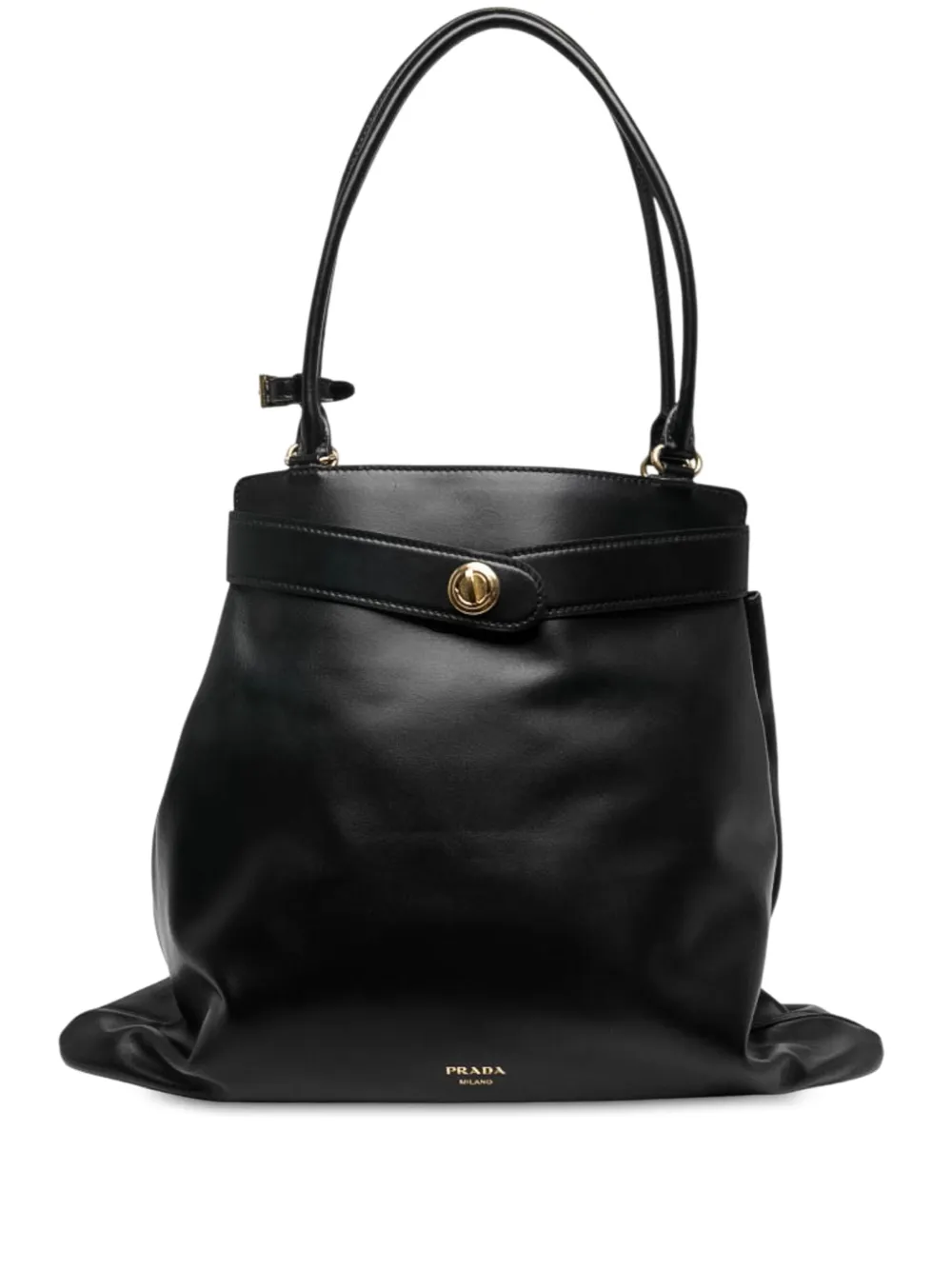 Prada Pre-Owned Borsa a spalla Etude Softy in pelle di vitello 2013-2026 - Nero