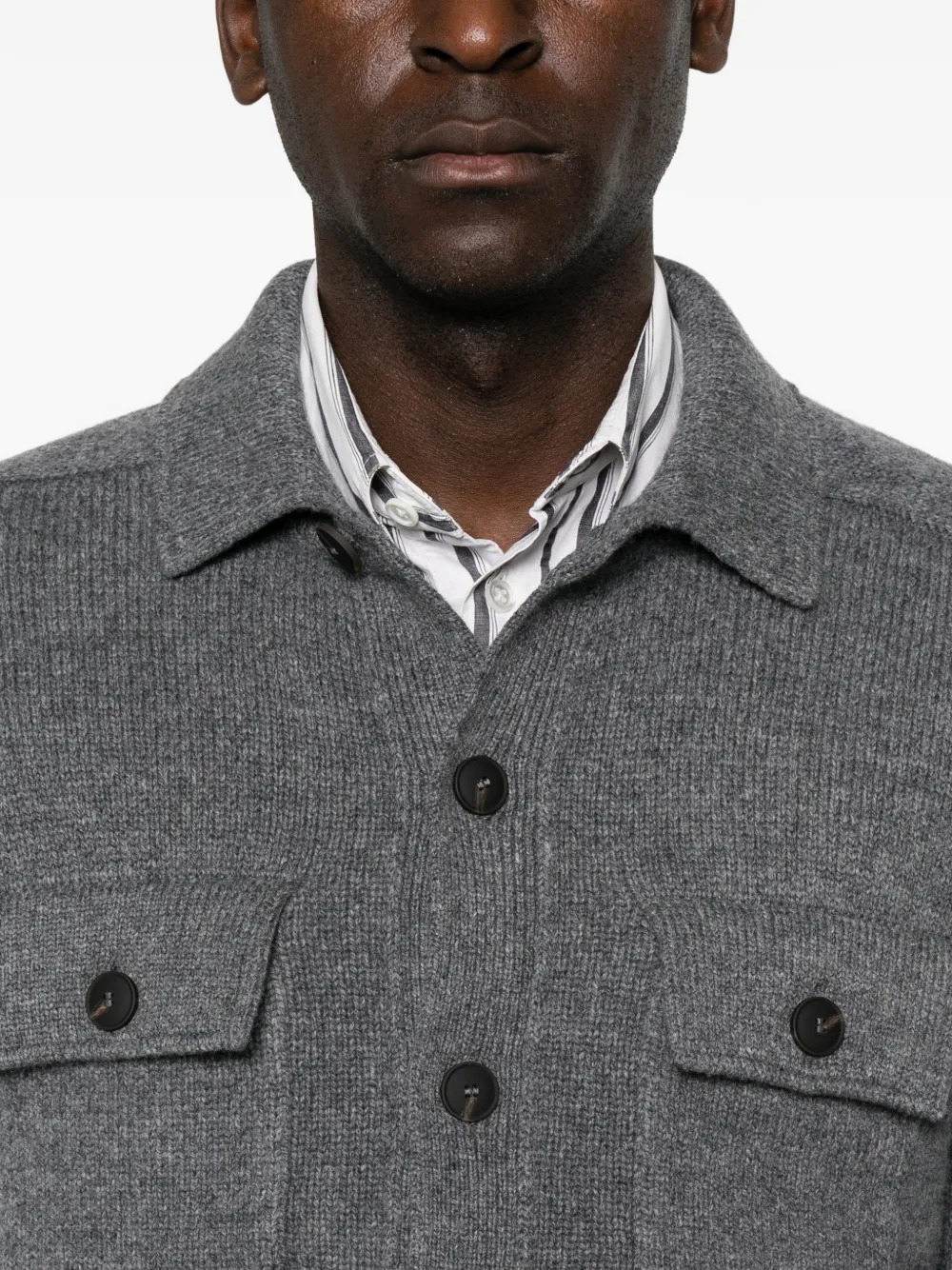 Gran Sasso Vest met zak-detail en knopen Grijs