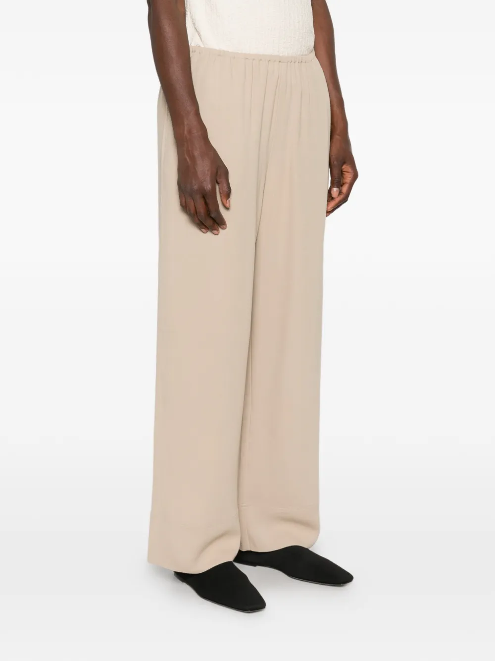 TOTEME Broek met elastische tailleband Beige