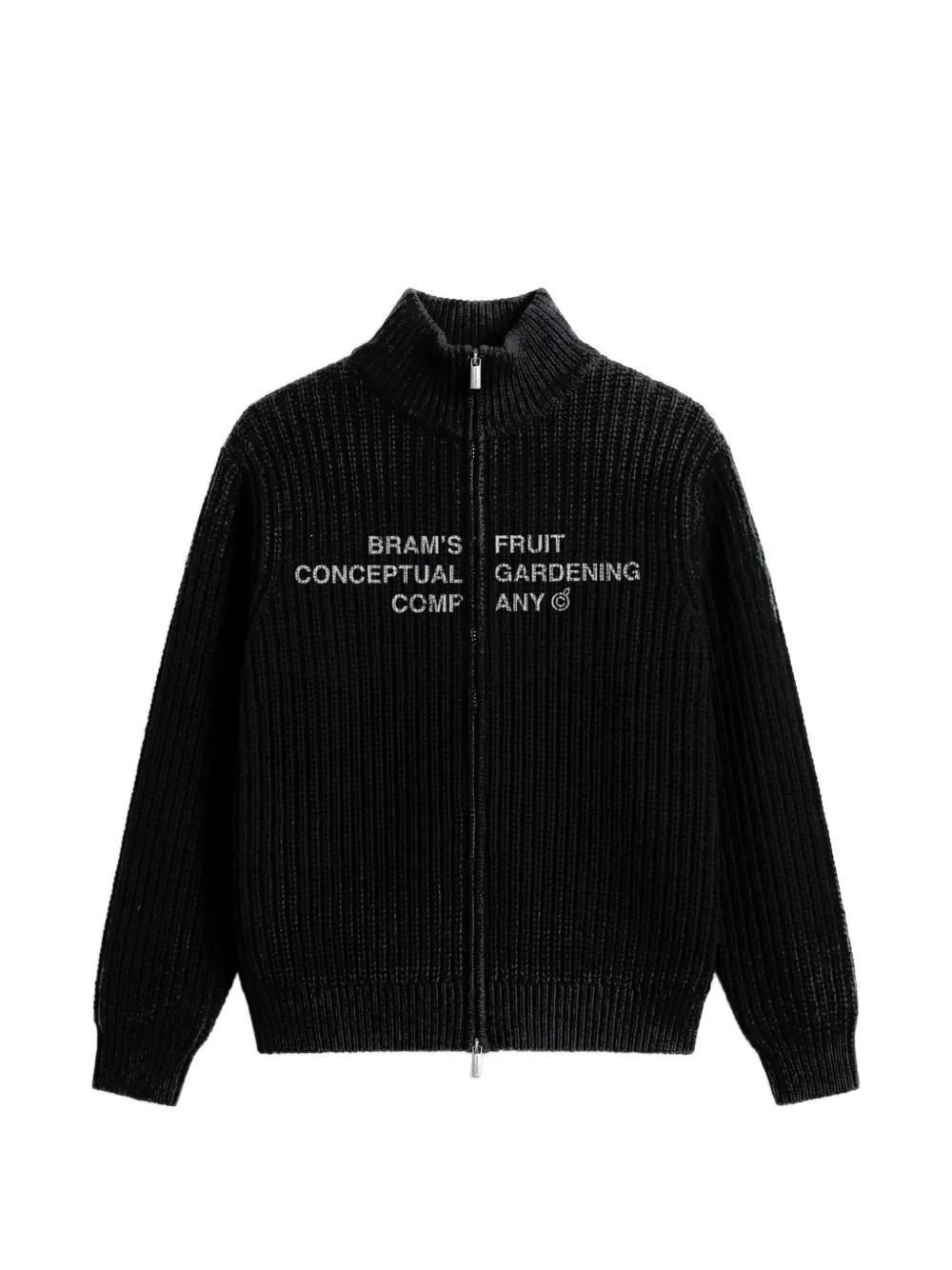 Bram’s Fruit ribbed-knit zip-up cardigan - Nero