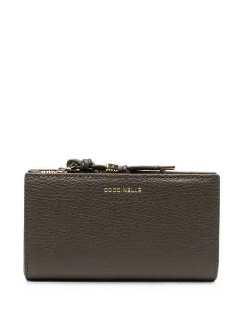 Coccinelle logo-plaque pebbled leather wallet