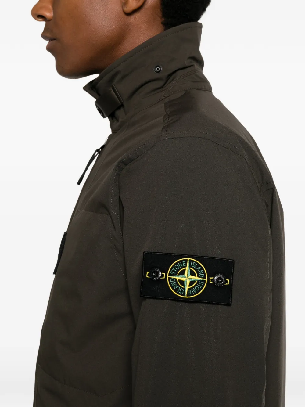 Stone Island Jack met trechterhals Bruin
