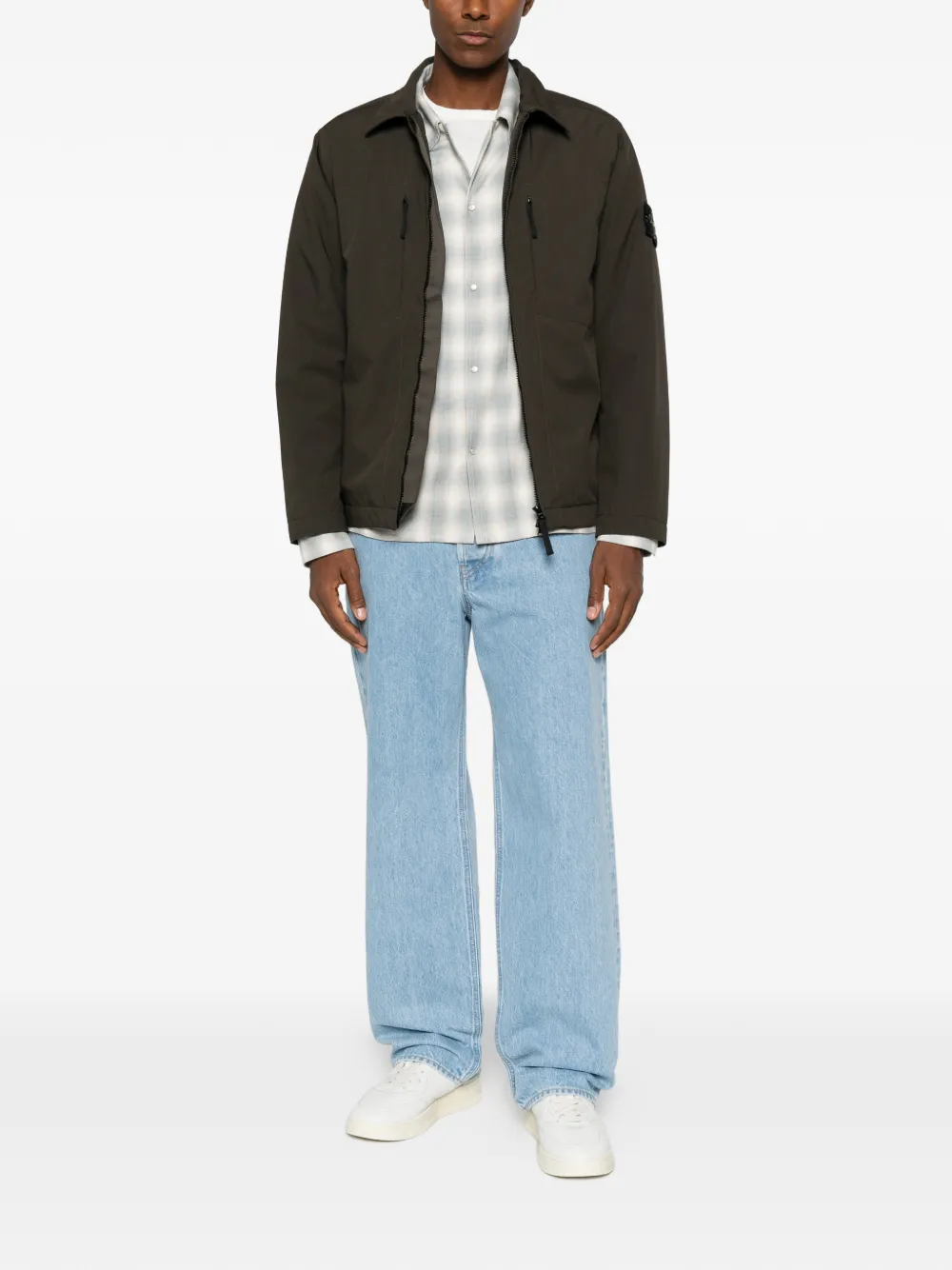 Stone Island Jack met trechterhals Bruin