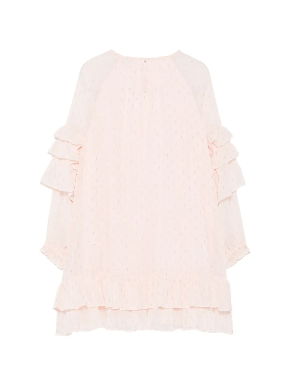 Stella McCartney Kids ruffled metallic-flecked dress Roze