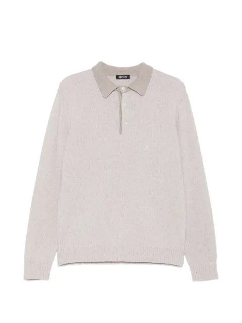 Cenere GB knitted long-sleeve polo shirt
