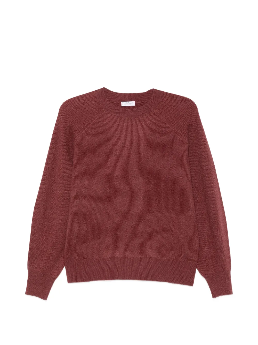 Brunello Cucinelli ribbed-knit raglan-sleeve sweater - Red