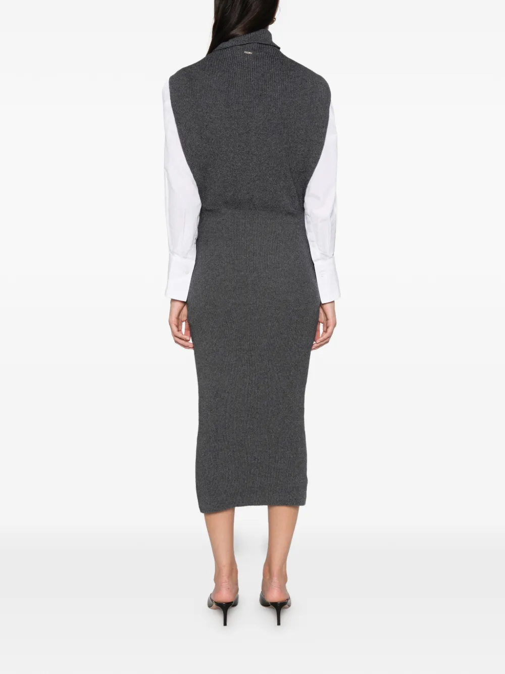 TWINSET Ribgebreide mini-jurk Grijs