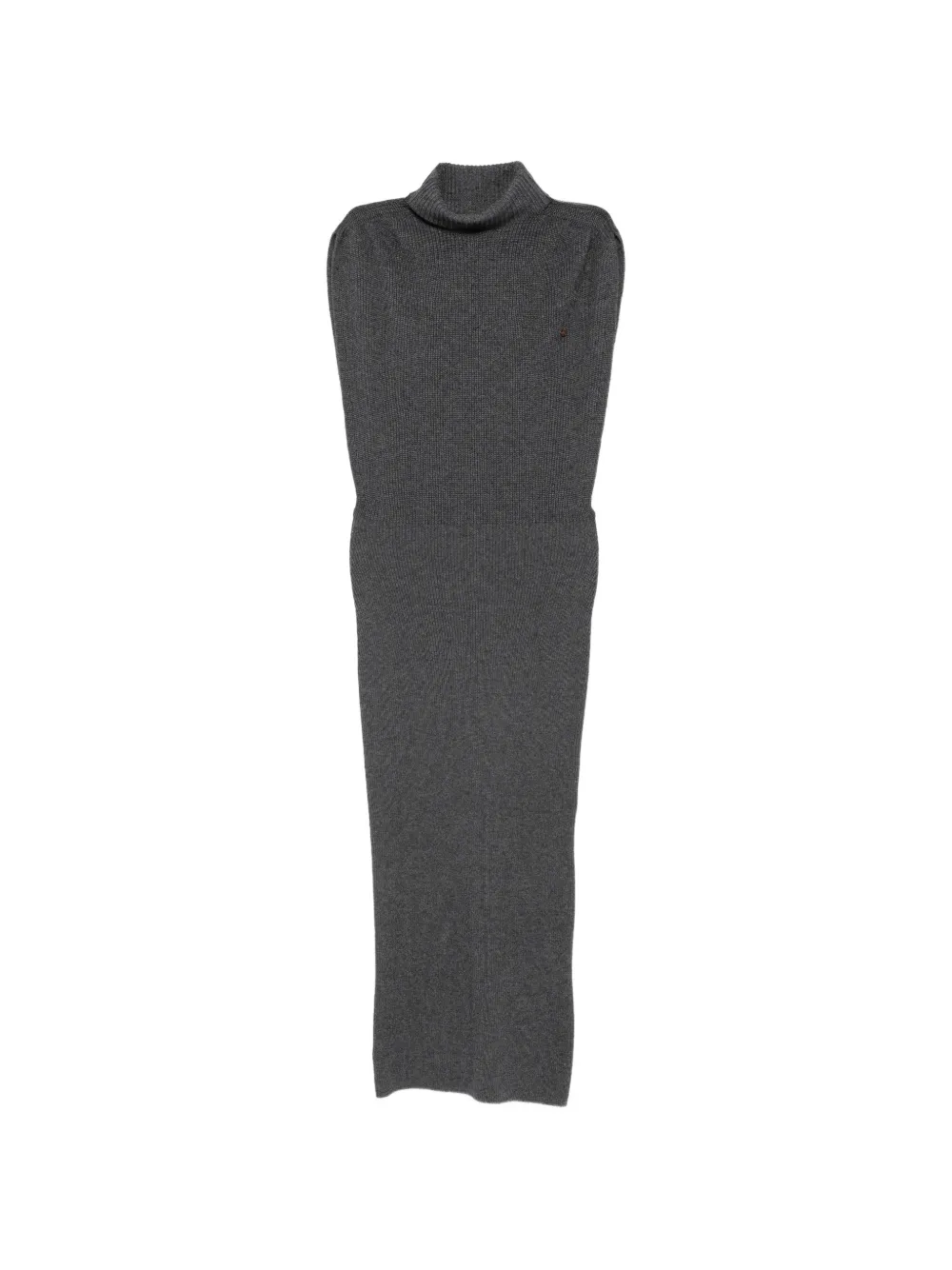 TWINSET ribbed-knit roll-neck midi dress - Grau