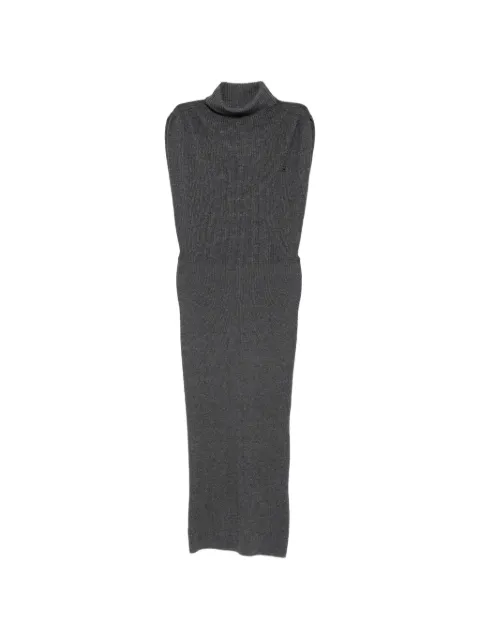 TWINSET ribbed-knit roll-neck midi dress
