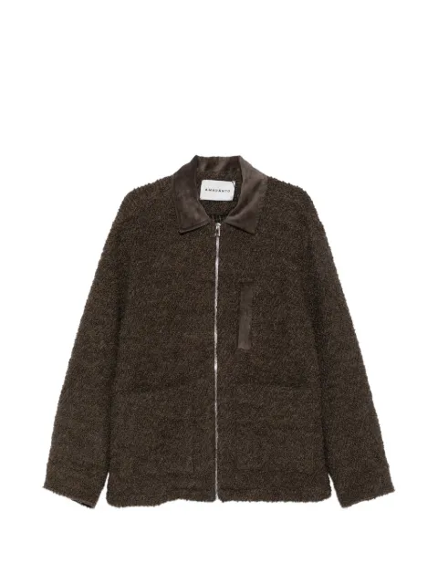 AMARANTO bouclé corduroy-collar jacket