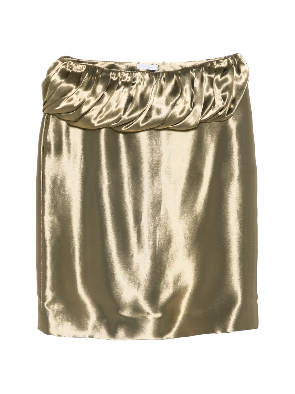 Ferragamo draped satin-finish mini skirt - Or Ferragamo draped satin-finish mini skirt - Or