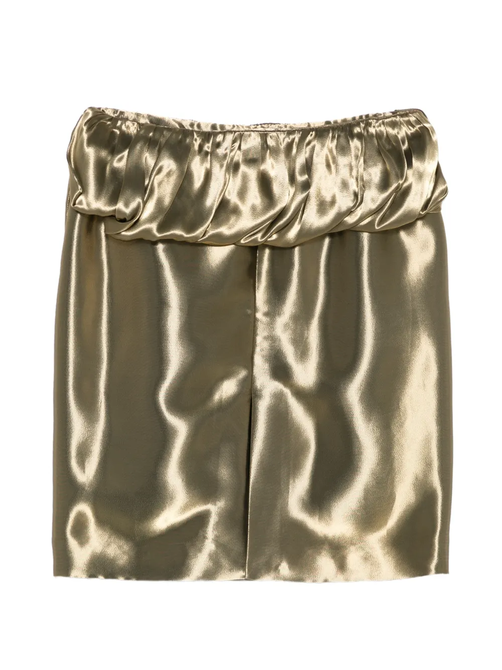 Ferragamo Gedrapeerde mini-rok met satijnen afwerking Goud